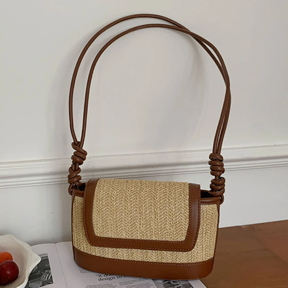 Sac à bandoulière en cuir PU pour femmes, vintage, initié, grande capacité rétro, simple, plage, été, 03