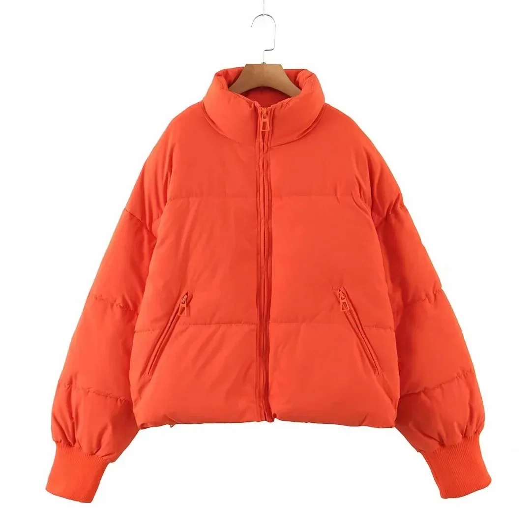 Cappotto in cotone vintage Piumino invernale Parka da donna Caldo spesso manica lunga con cerniera Colletto alla coreana Streetwear Capispalla di fascia alta