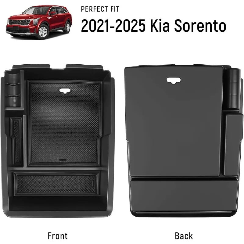 Center Console Organizer Compatible with Kia Sorento 2021 2022 2023 2024 2025 Accessories, Armrest Insert Tray Storage Coin Hold