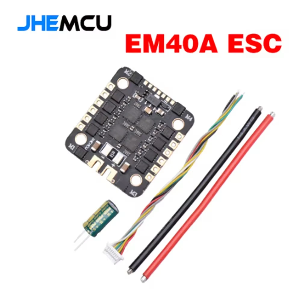 JHEMCU EM40A 40A BLheli_S 4in1 Brushless ESC 2-6S DShot600 Hole Distance 20mm / M3 for RC FPV Racing Drone Quadcopter Parts