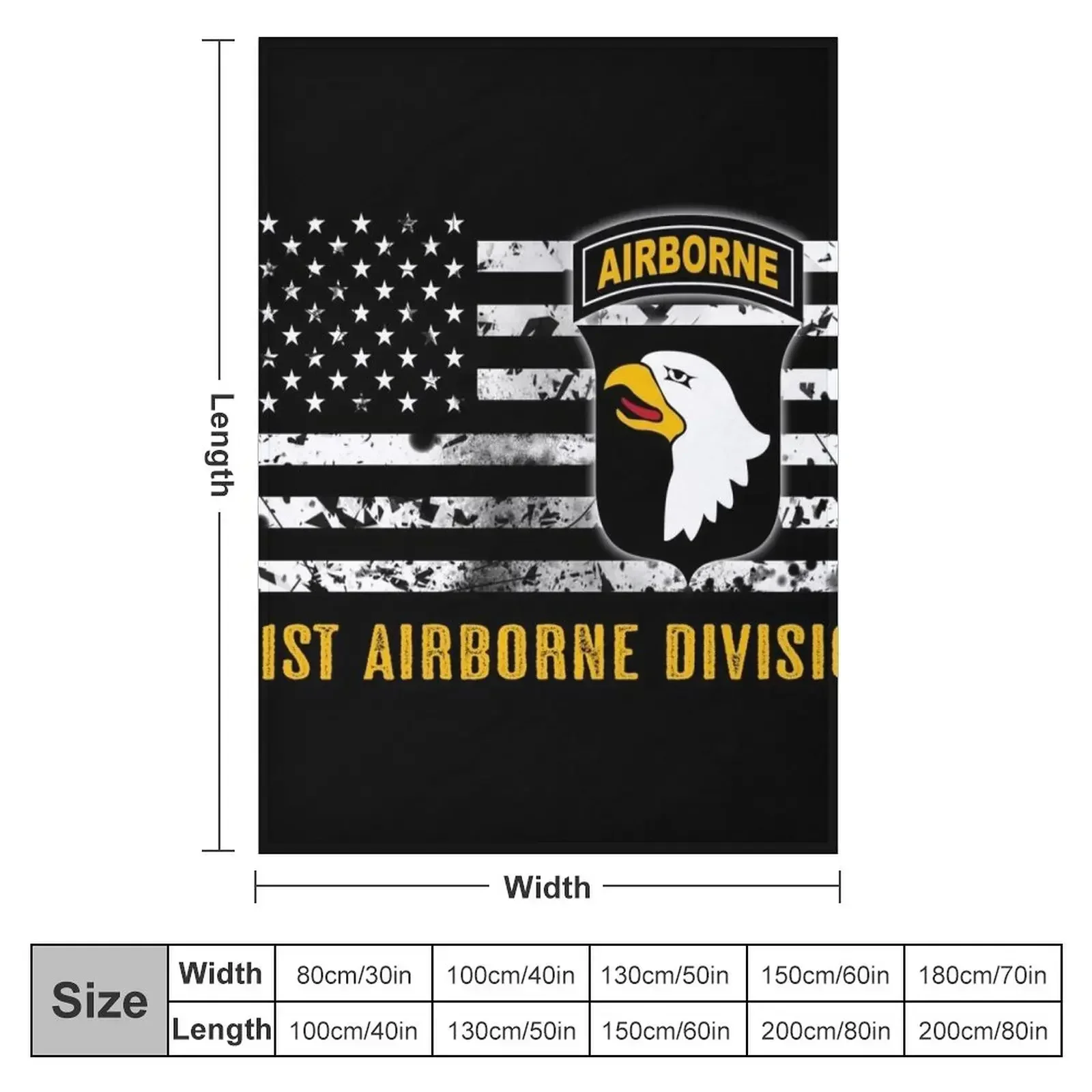 101st Airborne Division (Distressed Flag) Throw Blanket Single Thermals For Travel Blankets