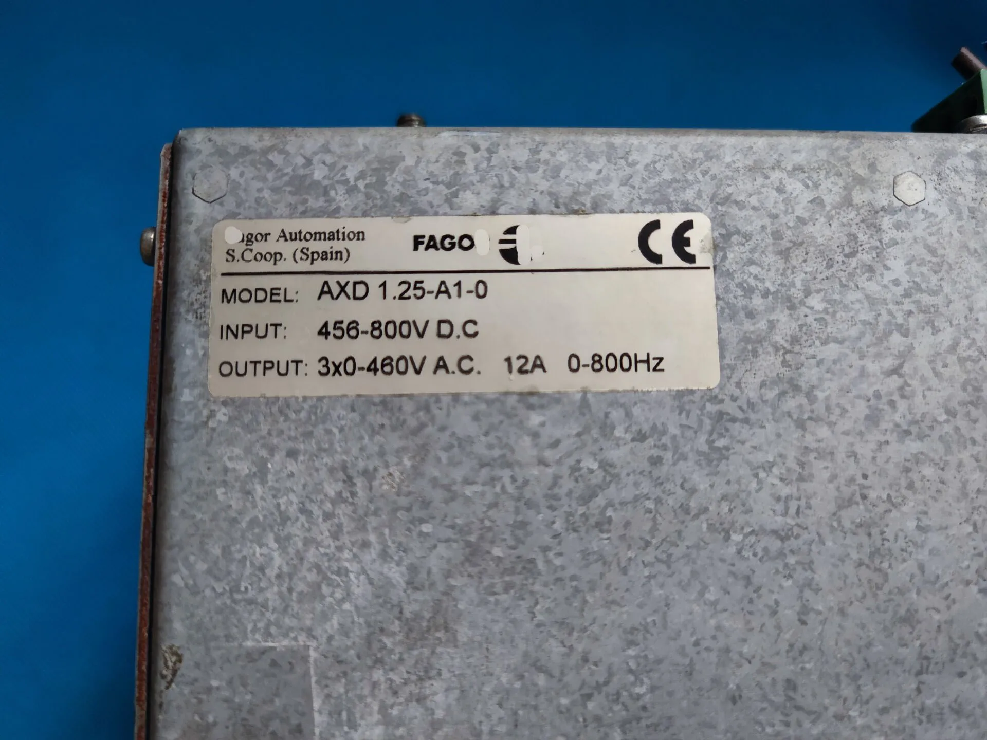 Сервопривод AXD 1.25-A1-0 для Fagor