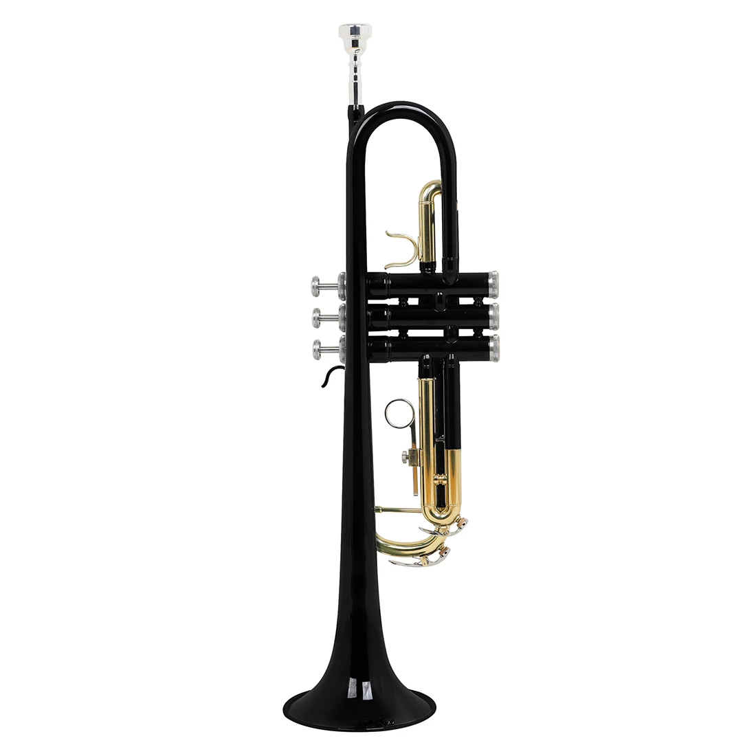 SLADE Bb Tone Black Trumpet Instrument Brass Body Colorful Gold Key Trumpet with Pressure Valve Cleaning Accessories|