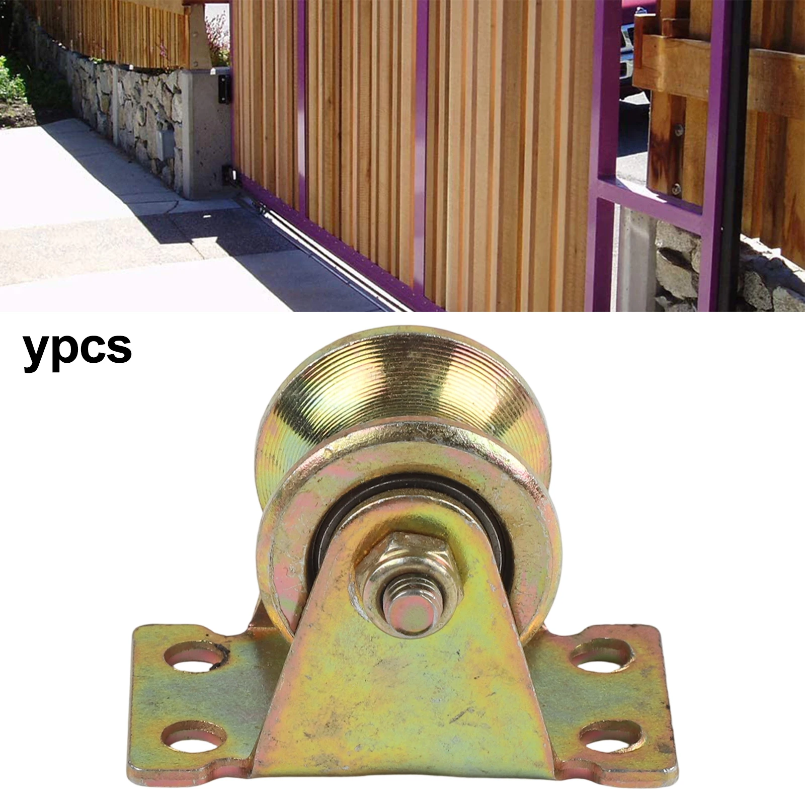 Bloque de polea de una sola rueda, 4 tornillos autorroscantes para cuerda de escalada para Fitness en casa, máquinas industriales, color dorado