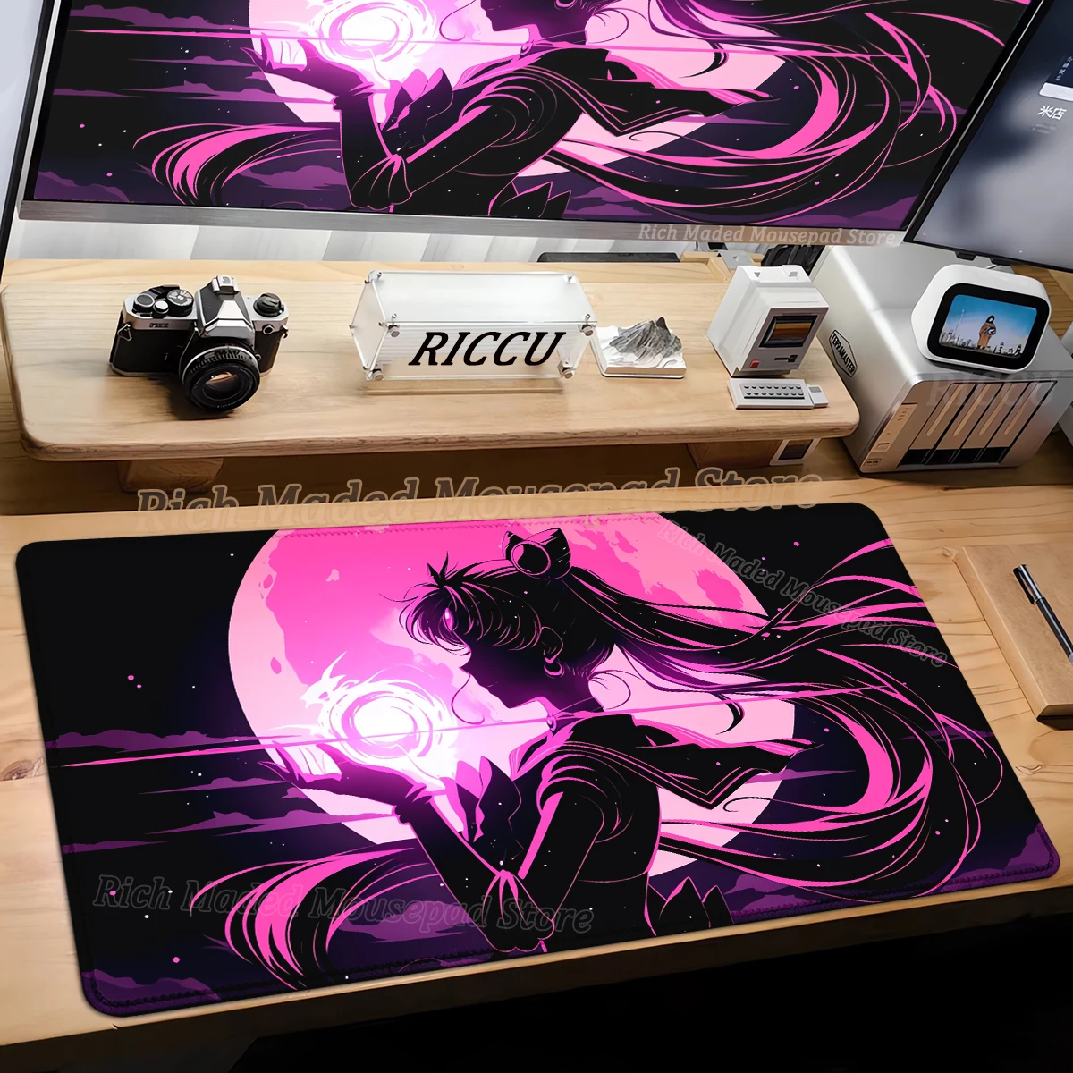 

Anime Pink Mousepad Extended Deskmat Non-slip Large Keyboard Pad Office Computer Deskpad Gamer PC Carpet S-Sailor Moons Mousemat