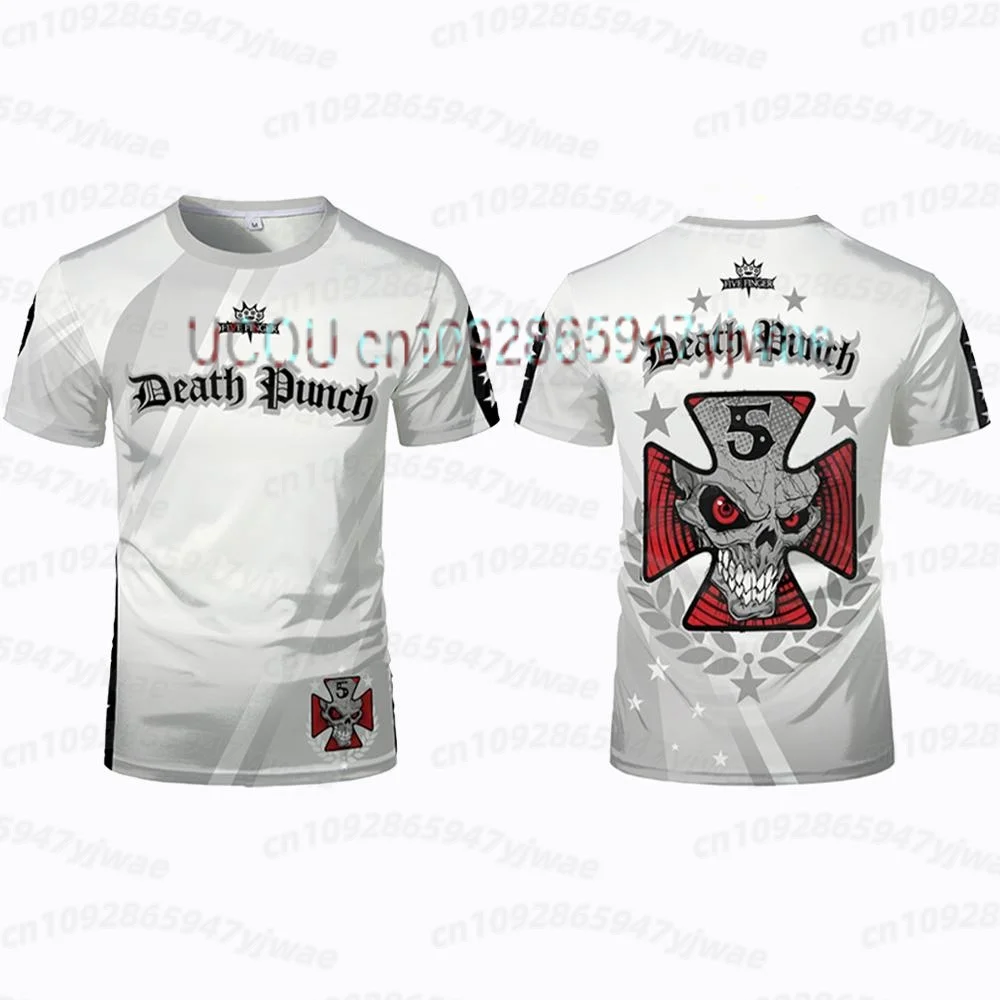 26 Sommer Herren 5FDP Five Finger Death Punch Skull T-Shirt Kurzärmeliges T-Shirt mit Matrosenkragen in großer Größe für Männer und Frauen – Detail 6