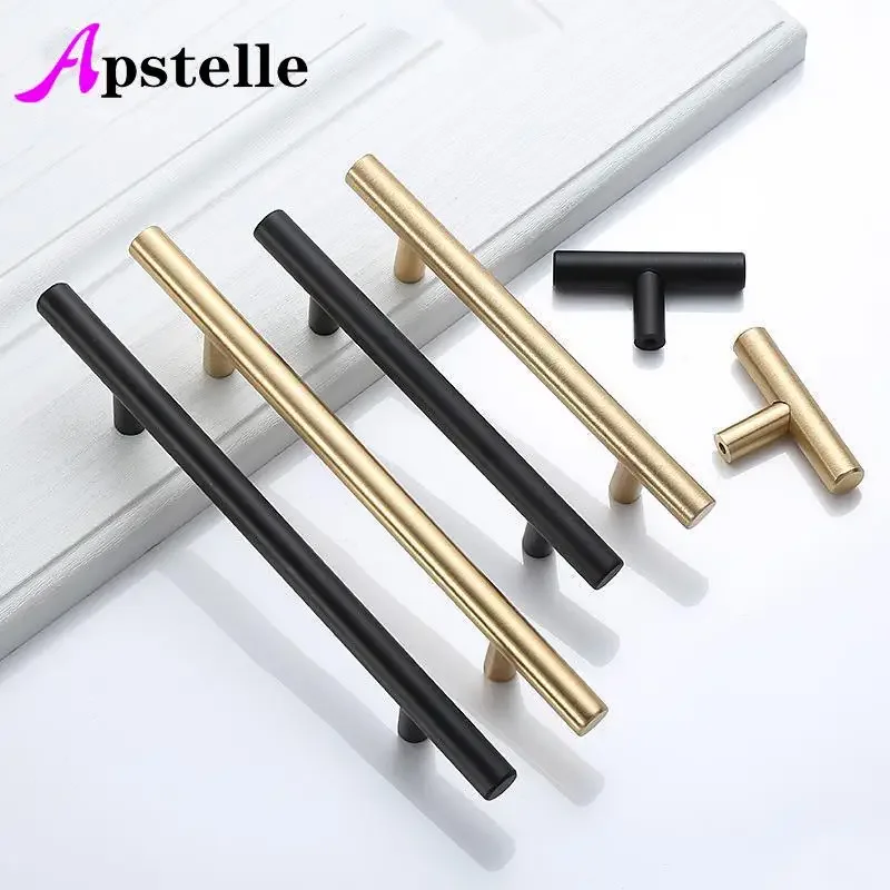 Apstelle Black Golden Cupboard Handle Brushed Stainless Steel Kitchen  Cabinet Door Knob Furniture Drawer Pulls Bar Handle - AliExpress 13