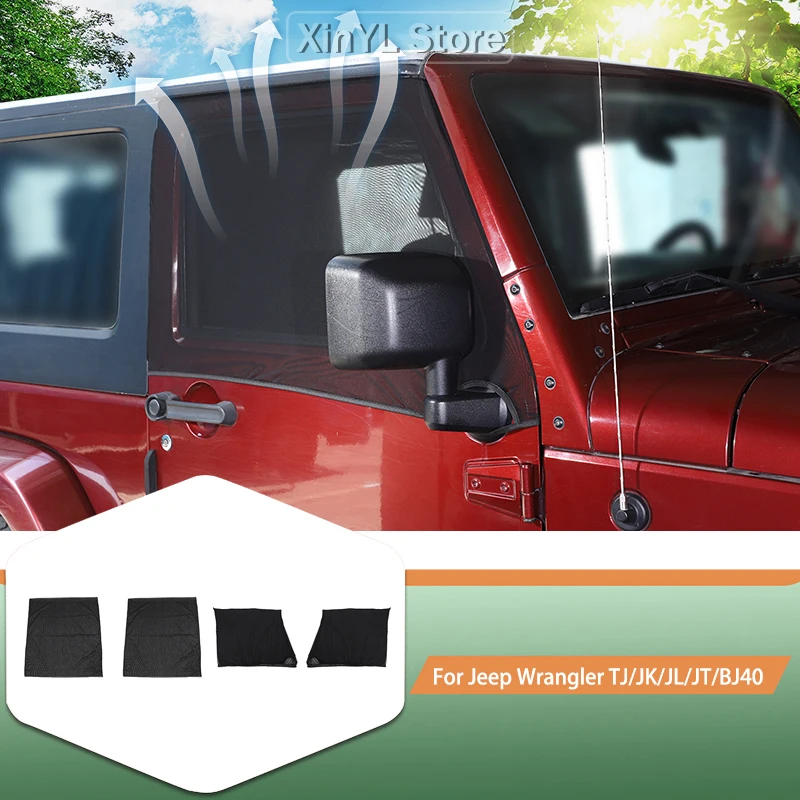 Front Rear Window Sunshade Insect Screen Decoration For Jeep Wrangler TJ/JK/JL/JT/BJ40/Tank 300 Car Exterior Accessories