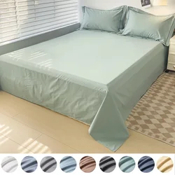 Luxury 1pc Flat Bed Sheet 400TC Egyptian Cotton Top Sheets Breathable Soft Bedding for Kids Adults (Pillowcase Need to Buy)