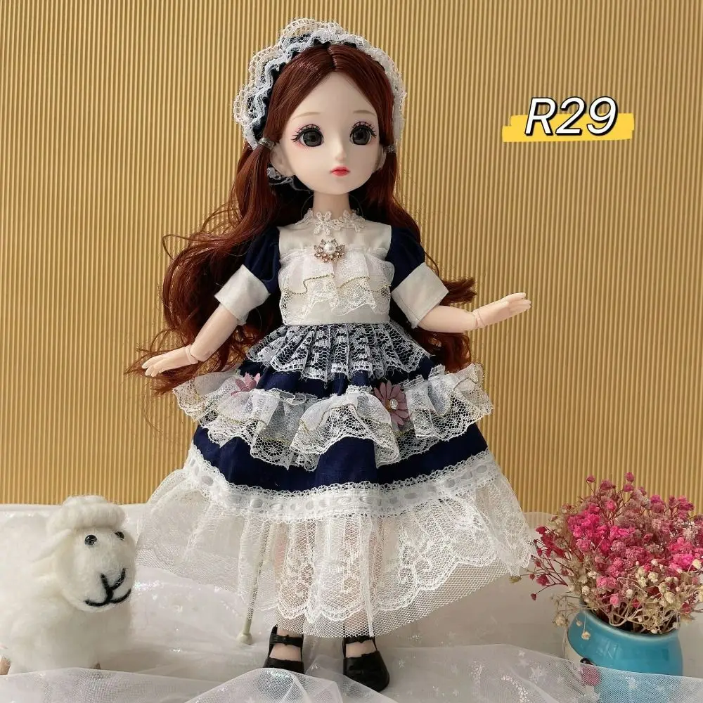 1 Set Attractive Eyes 30cm Bjd Doll with Clothes With Wig Make Up Long Hair Princess Dress Up BJD Dolls Anime 30cm