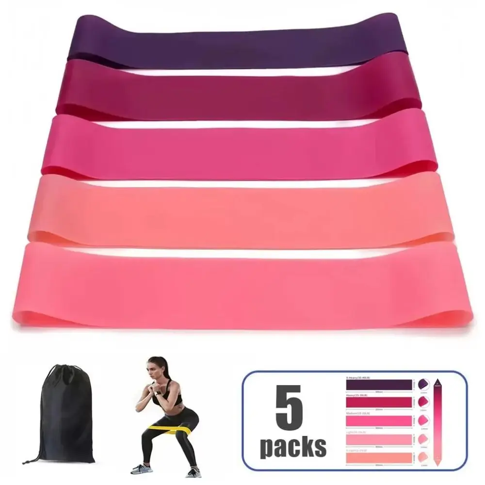 

5 Weight Levels Elastic Exercise Loop Bands Thickened TPE Pilates Flexbands Strength Training Shaping Resistance Bands