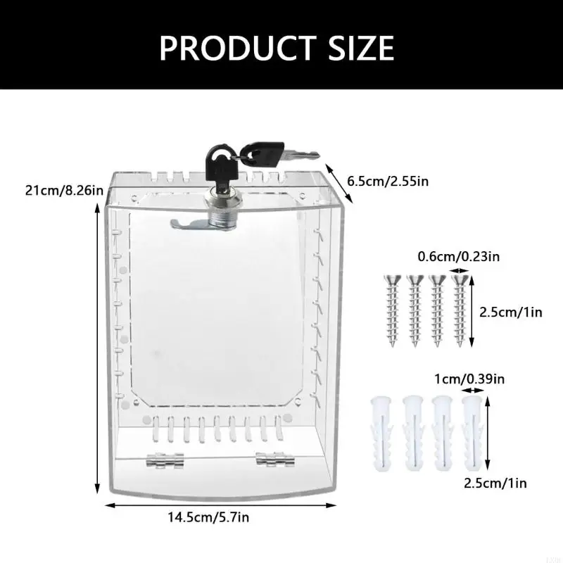 LX0C Universal Thermostat Lock Box with Key Wall Mounted Clear Thermostat Cover with lock Thermostat Guard Protective Cover
