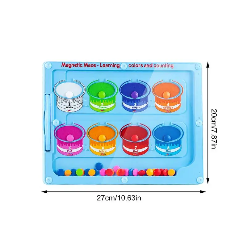 Magnetic Color Sorting Board Education Toys Fine Motor Skills Travel Maze Toys Travel Montessori Maze Toys Wooden Magnetic