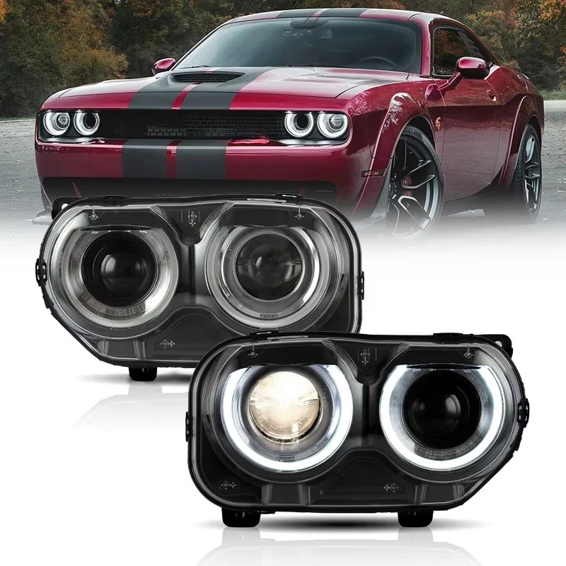 Front Head Lamp Light LED Headlights for Dodge Challenger SXT 2015 2016 2017 2018 2019 2020 2021 2022 2023 2024