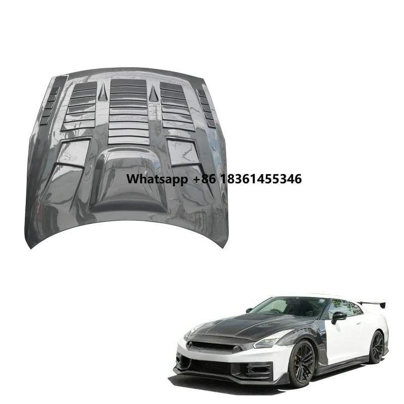 

FOR Skyline GTR R35 C-Style Carbon Fiber Front Engine Hood Car Exterior Modification Accessory