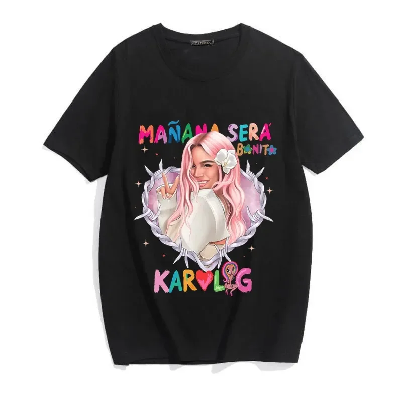 Summer Karol G Bichota O-Neck Cotton T Shirt Men Women Casual Kawaii Short Sleeve Tees Tops Streetwear Oversized y2k Top ropa