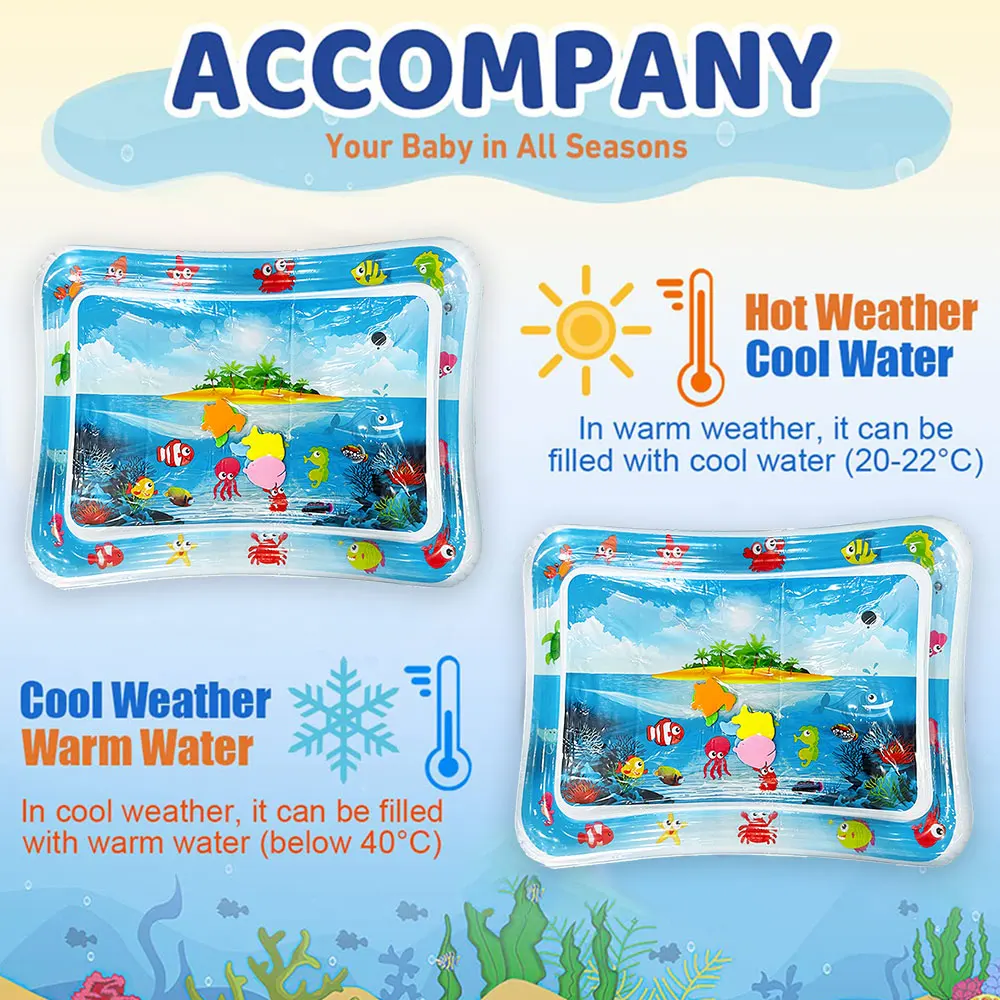 Baby Water Play Mat Inflatable Cushion PVC Infant Tummy Time Toddler Water Pad For Kids Early Education Developing Activity Toys