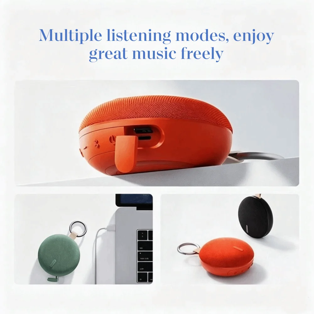 Mini Portable Bluetooth Speaker Keychain Loud Volume Multi-Play Mode Wireless Speaker Keychain Stable Connection Lightweight