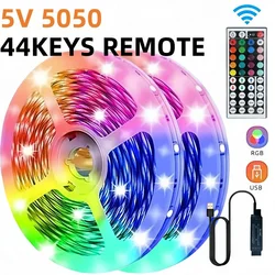 1-30M Led Strip Lights Bluetooth APP Control RGB LED Lights for TV USB 5V WIFI Led Tape for TV Backlight Room Party Decoration