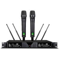 UHF Wireless System Karaoke Wireless Microphone TY-B630 Professional 2 Channel Black Performance Stage Live Video Streaming