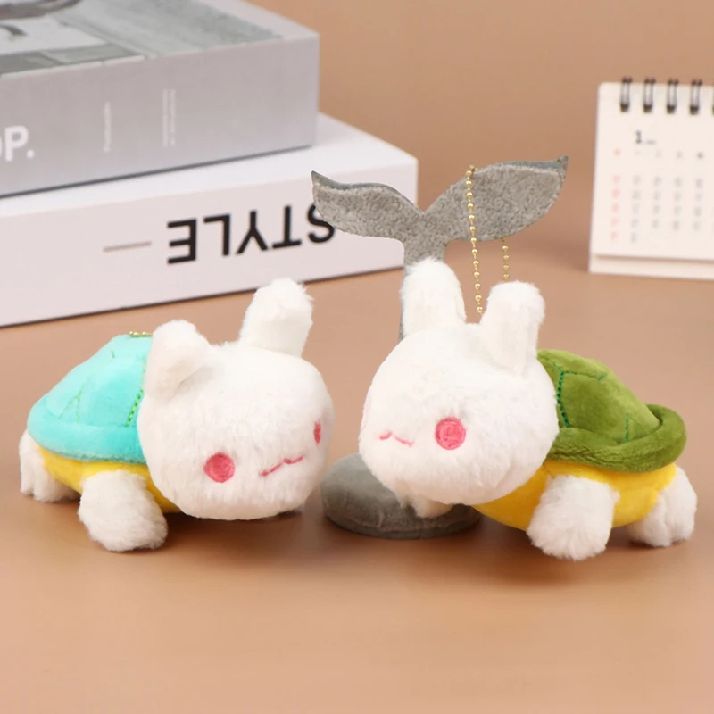

11CM Cute Turtle Rabbit Plush Stuffed Doll Soft Plush Toy Keychain Bag Decor Pendant Kid Gift