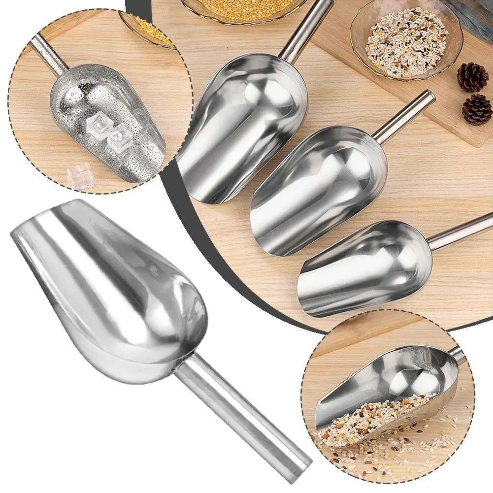 Aço inoxidável Ice Scoop, Pá de Açúcar, Doces, Seco Bin, Farinha, Gadget de Cozinha, Party Bar Buffet, Alimentos, G9I8