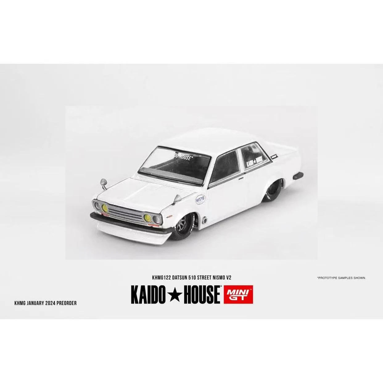 MINIGT+Kaido House 1:64 Toy Model Car Datsun 510 Street Nismo V2 Alloy Open Hood Vehicle #KHMG122