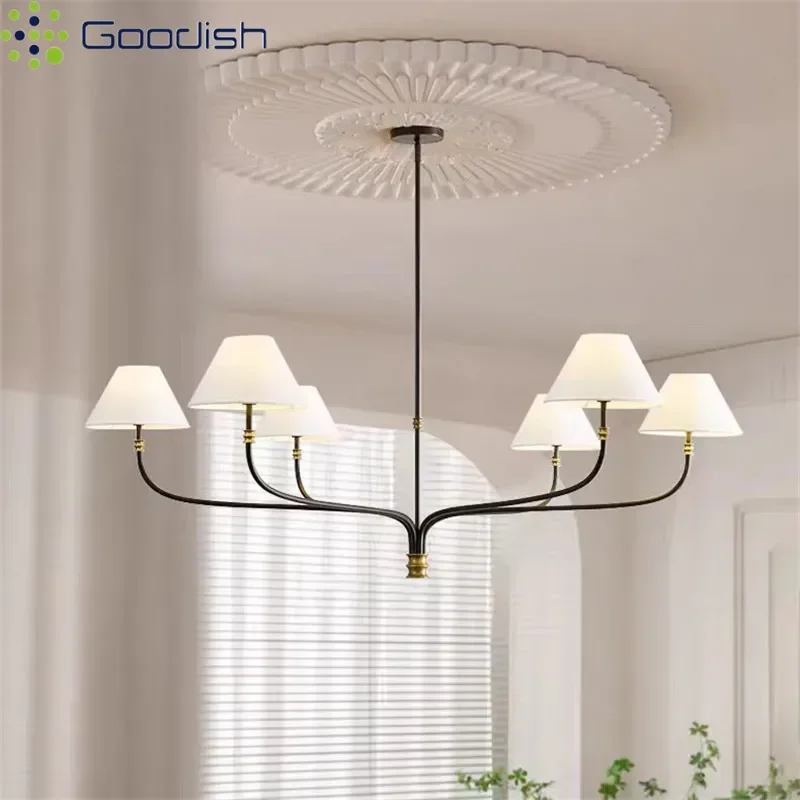 Modern Simplicity LED Pendant Lights Cloth Fabric Painted Suspend Art Creative Lamps for Living Room Home Decoration Chandelier
