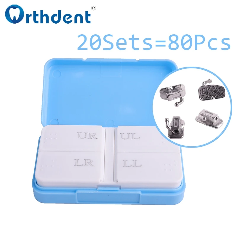 80 Pcs/Box Dental Orthodontic Tubes Bonding Monoblock Non-Convertible Buccal Tube 1st Molar Roth MBT 0.022 Dentistry Accessories