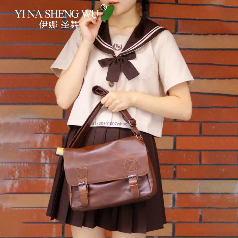 JK Uniform Pleated Skirt Khaki Long Sleeved Pleated Skirt College Style Japanese Short Sleeved Top Women Cosplay Sailor Clothing