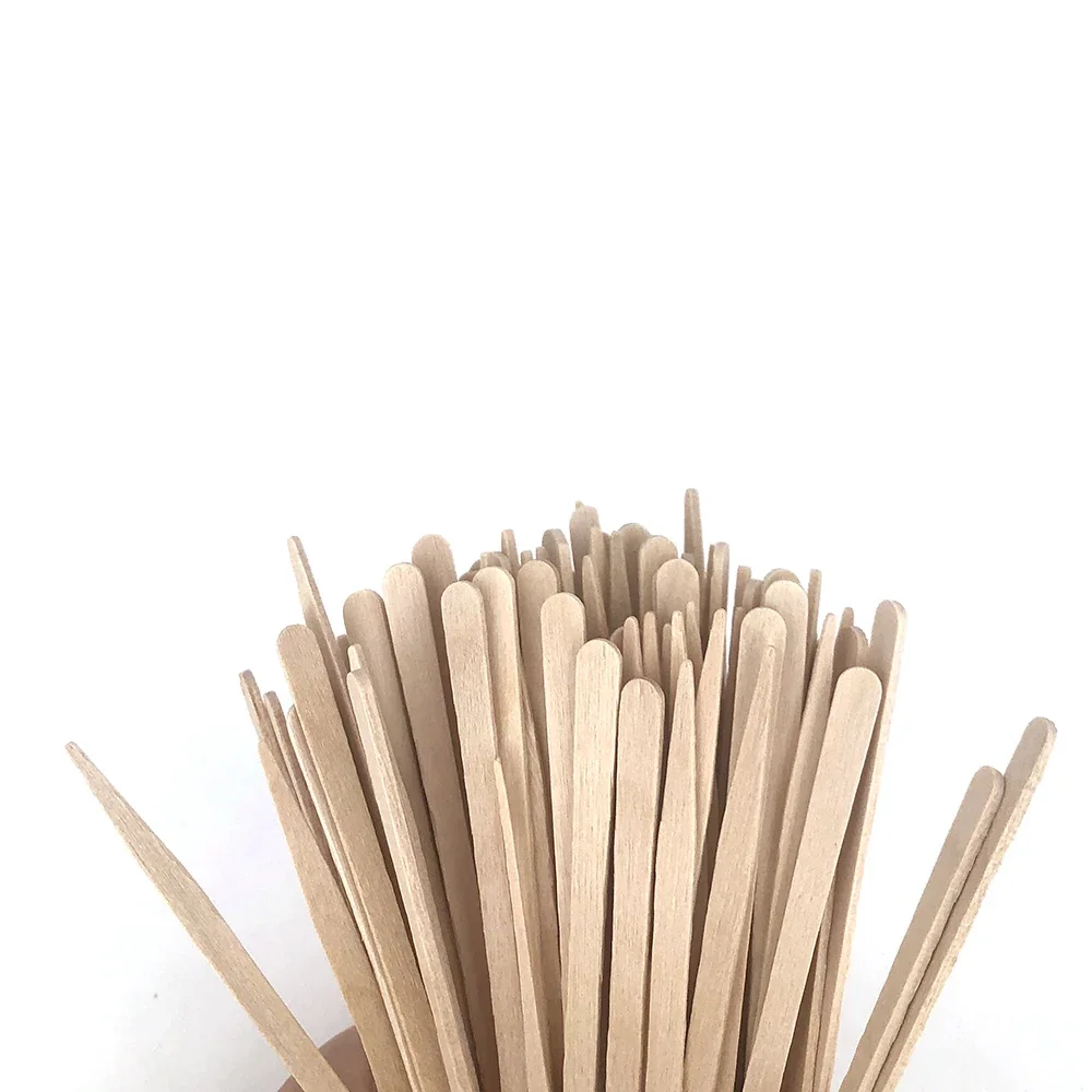 200/100PCS Holz Haar Entfernung Stick Gesicht Wachs Sticks Enthaarung Spachtel Körper Augenbraue Applikator Glatte Zunge Spatel Schönheit – Detail 10