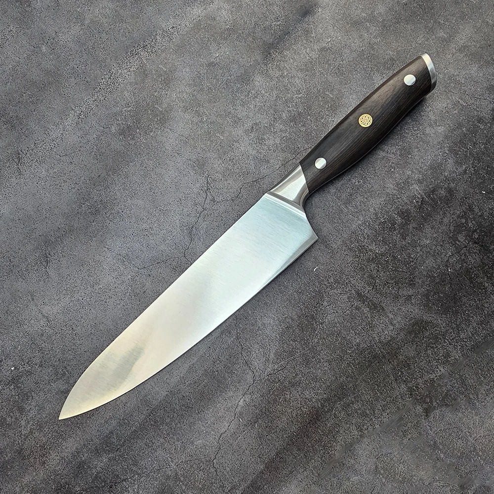 

8 Inch Chef Knife Sandvik 14C28N Steel Blade Wood Handle Slicing Vegetables Cleaver Meat Gyutou Professional Kitchen Knives