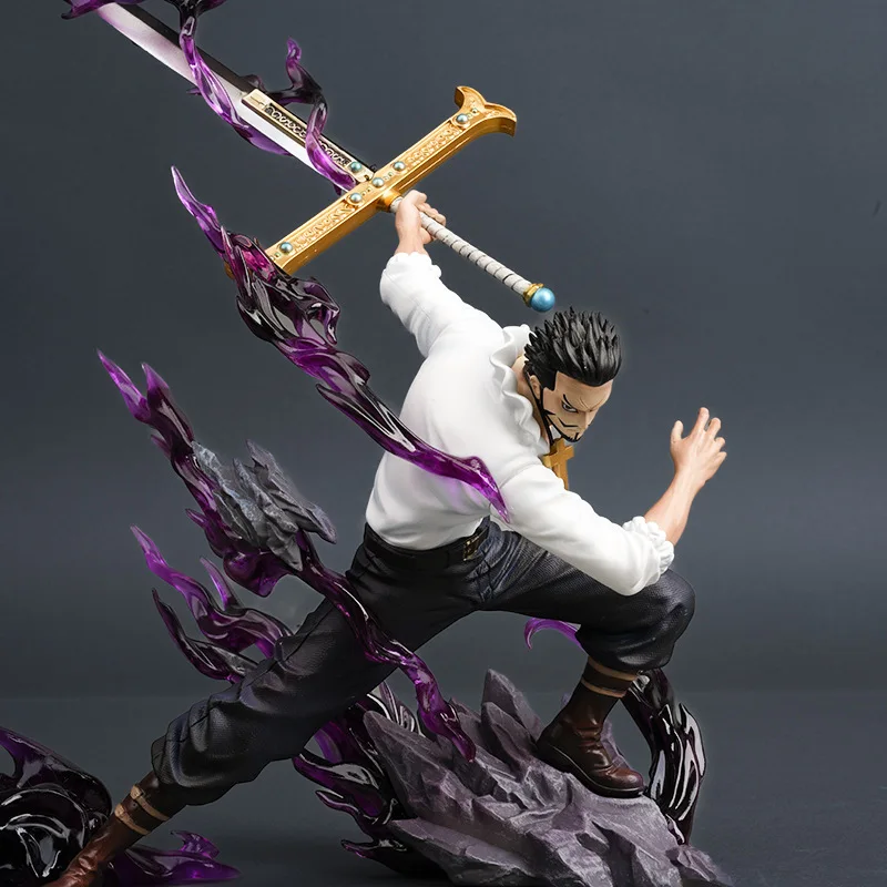 

35cmExquisite One Piece eagle eye Dracule Mihawk handmade model.PVC material.Desktop decoration collection.birthday gift Series