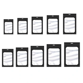 100 Adet Düz Folyo kilitli poşetler Banyo Tuzu Kozmetik Çantası Bir Tarafı Temizle Mini Kalın Mylar Açılıp Kapanabilir Çanta