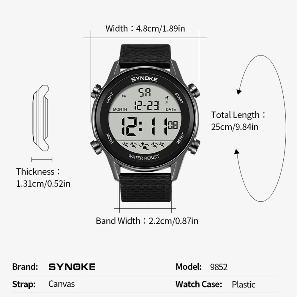 5ATM High Performance Men\'s Waterproof Digital Watch