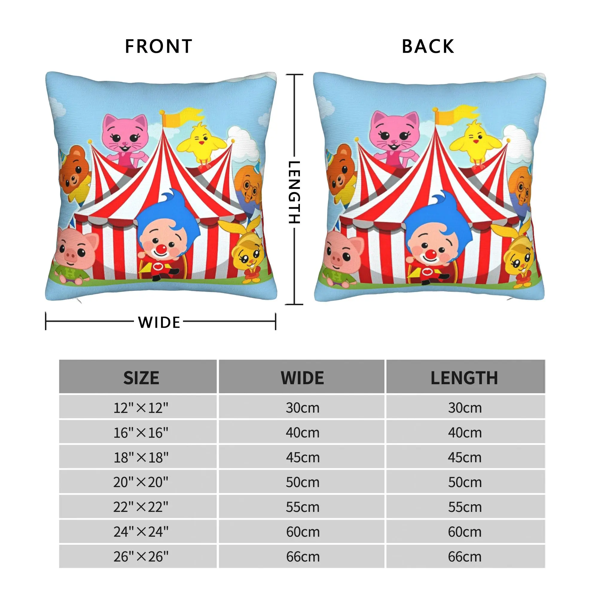 P-Plims Square Pillow Cases Cartoon Clown Cushion Cover Fashion Polyester Decor Throw Pillow Case Cover for Seat 18