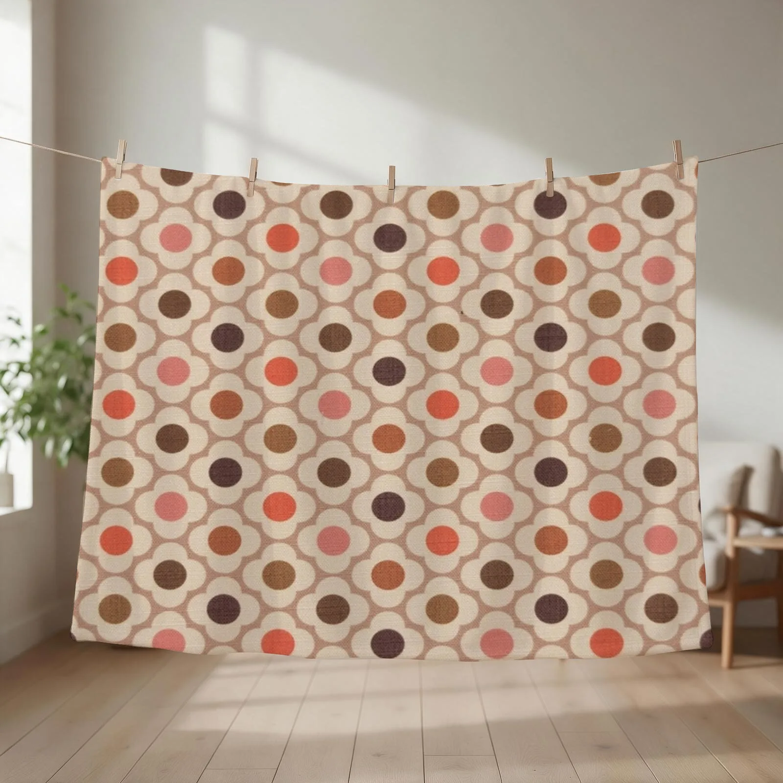 orla kiely spot flower, orla kiely abstract mini spots flowers design Throw Blanket