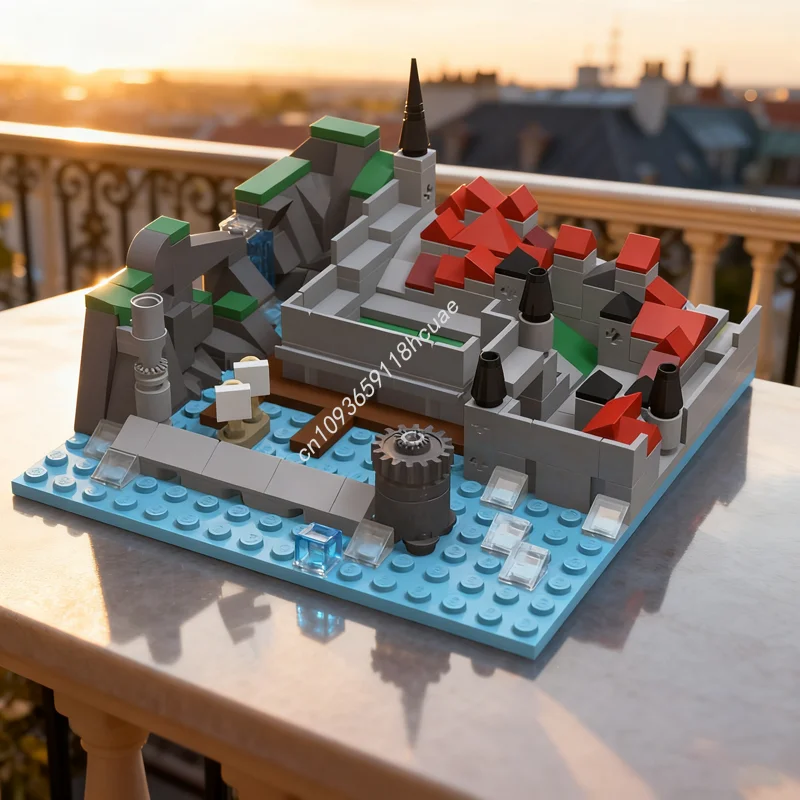 

227 шт. MOC микромасштабный замок, модель моря, строительные блоки, рождественский подарок, сборка, сделай сам, креативная идея, игрушки на день рождения