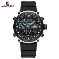 NAVIFORCE NF6104 Men's Lightweight Sports Dual Display Time Night Light Watches Boy's Quartz  Stopwatch Multifunctional