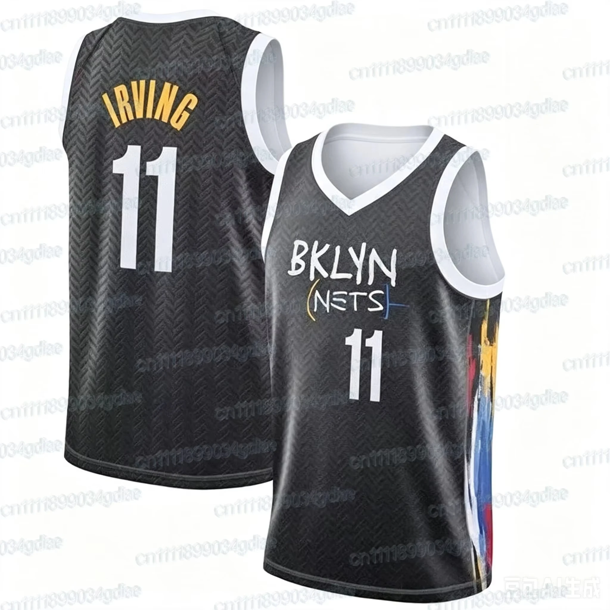 Heiß begehrte neue Brooklyn Nets BKLYN City Basketball-Uniform, schwarze ärmellose Weste mit Aufdruck für Fans, Sport und Familienoutfits. – Detail 2