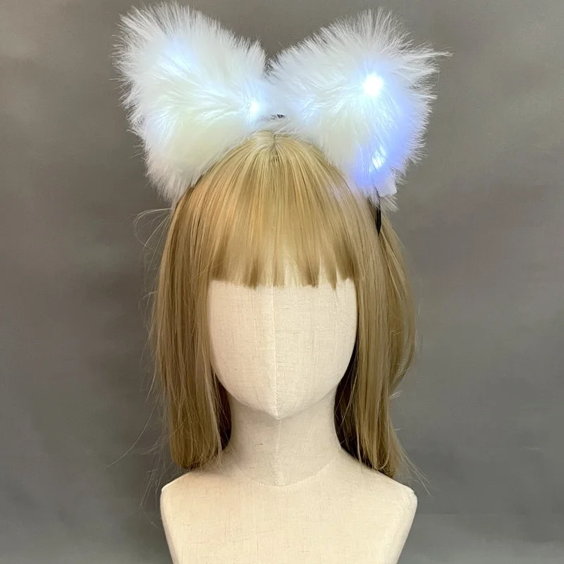 

10pcs Light Up Headdress Hairbands LED Fox Ear Headband Party Decorations Hair Accessories Girl Adult Wedding Festival