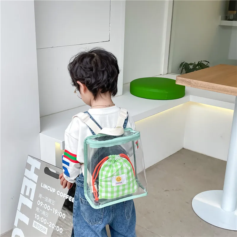 2024 Cute Kids Backpack Girl Transparent Backpack Korean Boys Girls\' Travel Backpack Kid Bag Kids Accessories