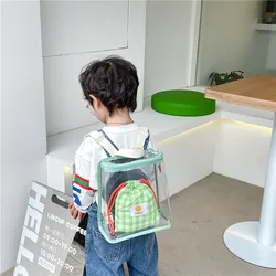 Mochila transparente para niños y niñas, bolsa bonita de viaje coreana, accesorios para niños, 2024