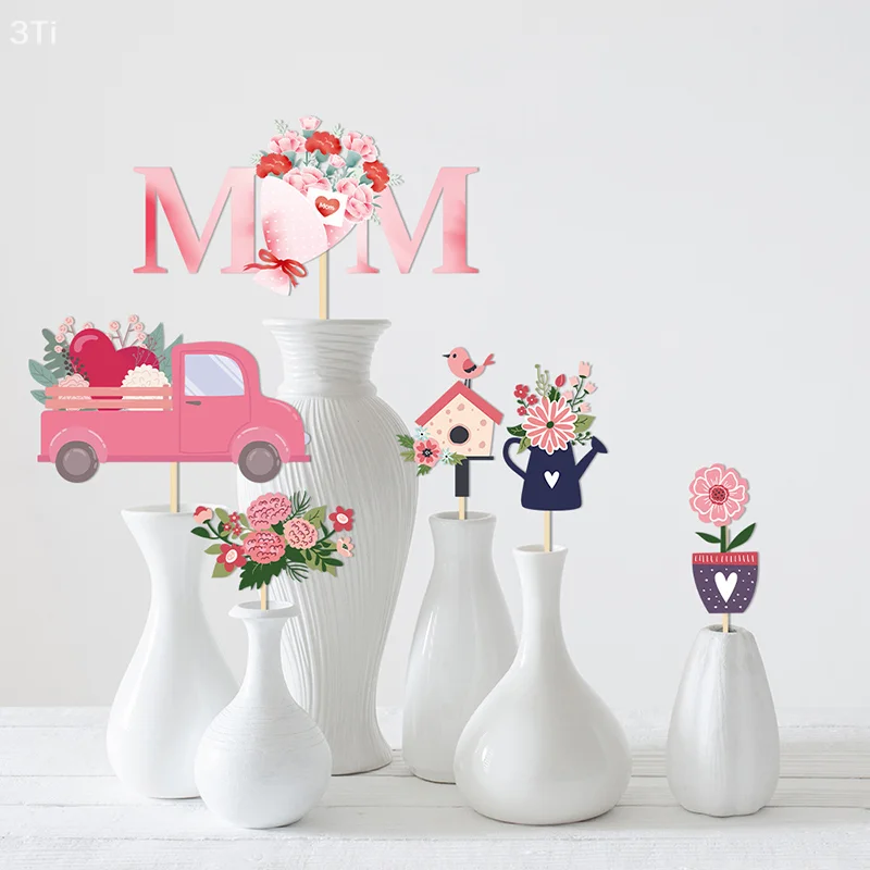 Mother's Day Paper Floral Craft 20pcs Paper Floral Design Vase Insert Table Decorations Flower Arrangement Party Supplies