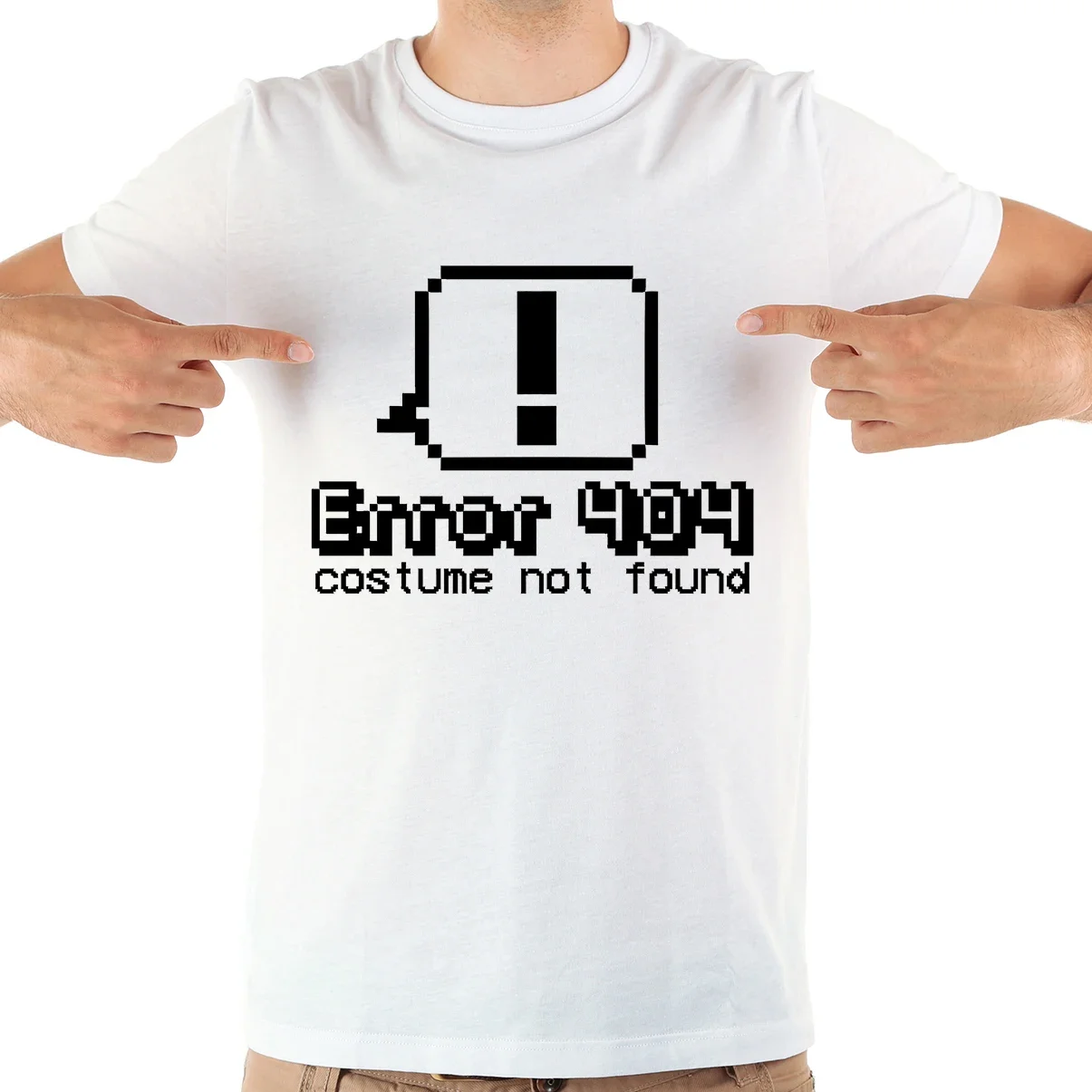 Error 404,Costume Not Found,Funny Humorous Geek T-Shirt,Homme Men White Casual Short Sleeve Tshirt,unisex Tee Breathable Print
