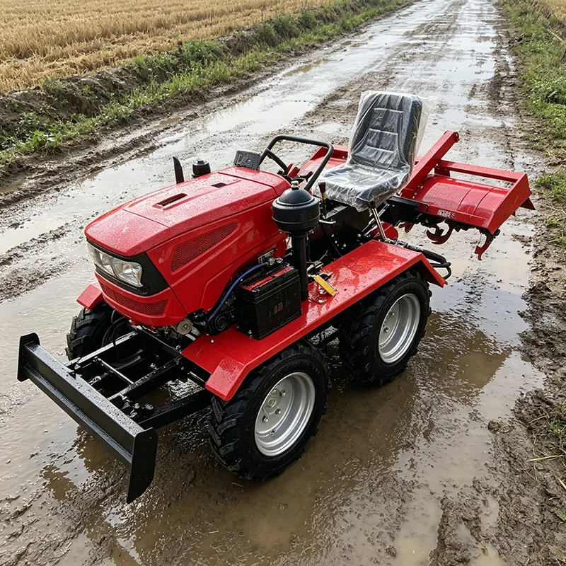 

Customized High‑Power Wheeled Tractor Rotary Tiller, High‑Efficiency Wheeled Plowing Machine, Farm Four‑Wheel Rotary Tiller