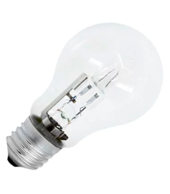 Tradineur standard A55 E27 42W equivalent to 60W, 625 lumens, 2800K, warm light, ener efficiency, balloon halogen bulb