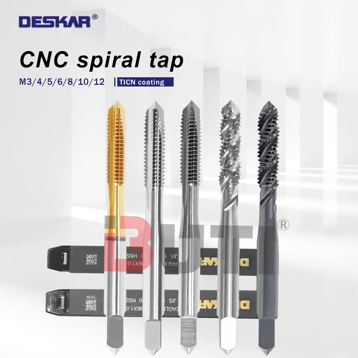 

M3/M4/M5/M6/M8/M10/M12DESKAR Токарный станок с ЧПУ с метчиком с прямой канавкой и антисейсмическим и антивибрационным сверлом на кончиках