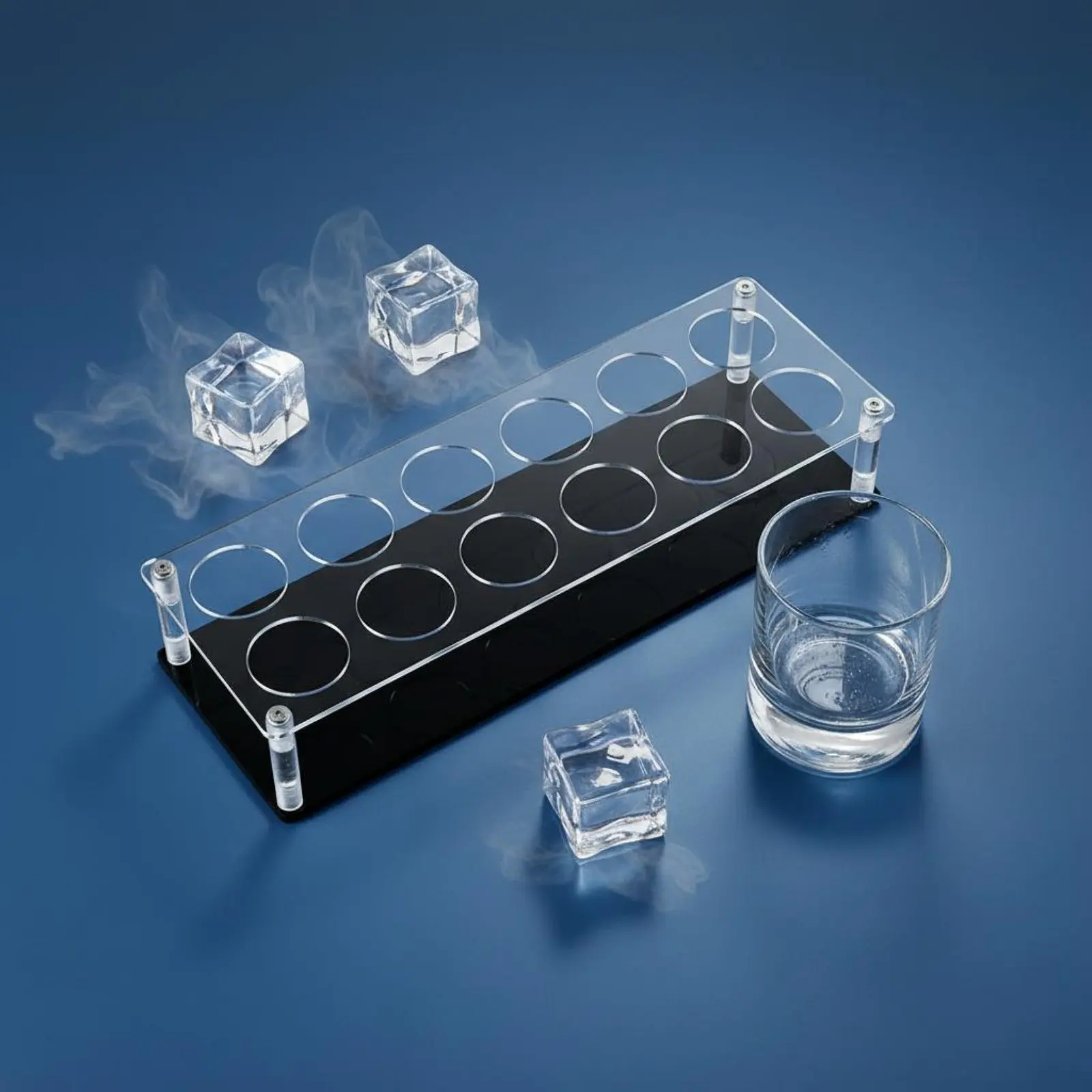 Acrylic Spirit Glass Holder Modern Design Spirit Glass Serving Tray Barware Easy to Clean Long-Lasting for Party Hosts