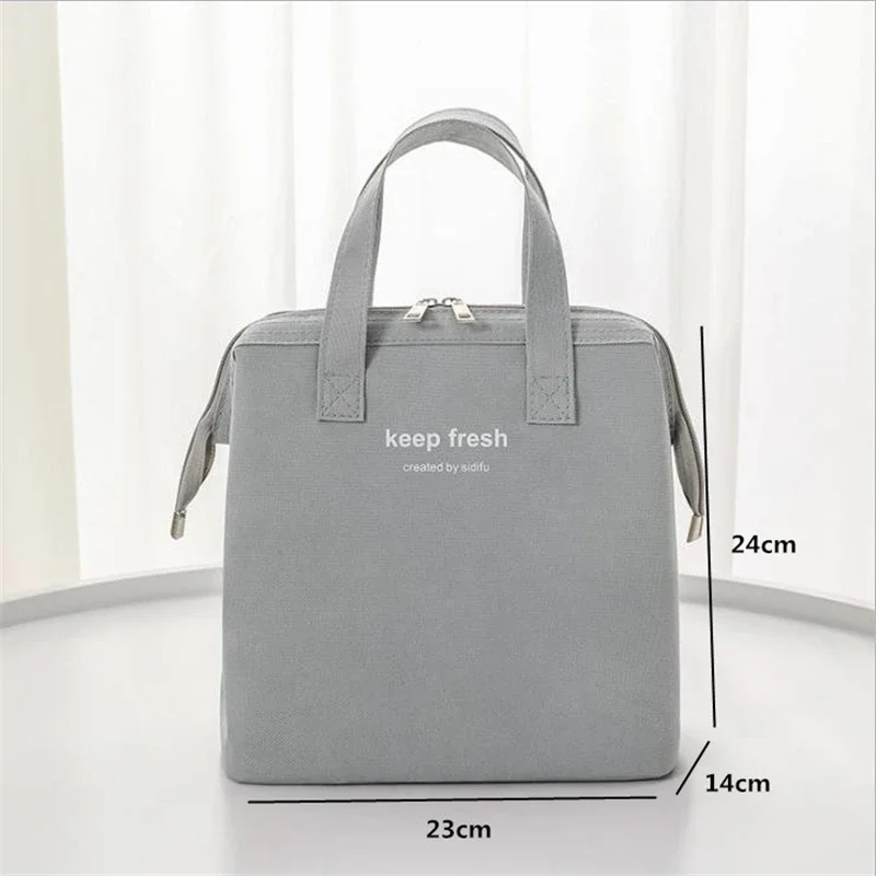 Portable Lunch Bag for Women New Thermal Insulated Tote Cooler Handbag Bento Pouch Dinner Container School Food Storage Package